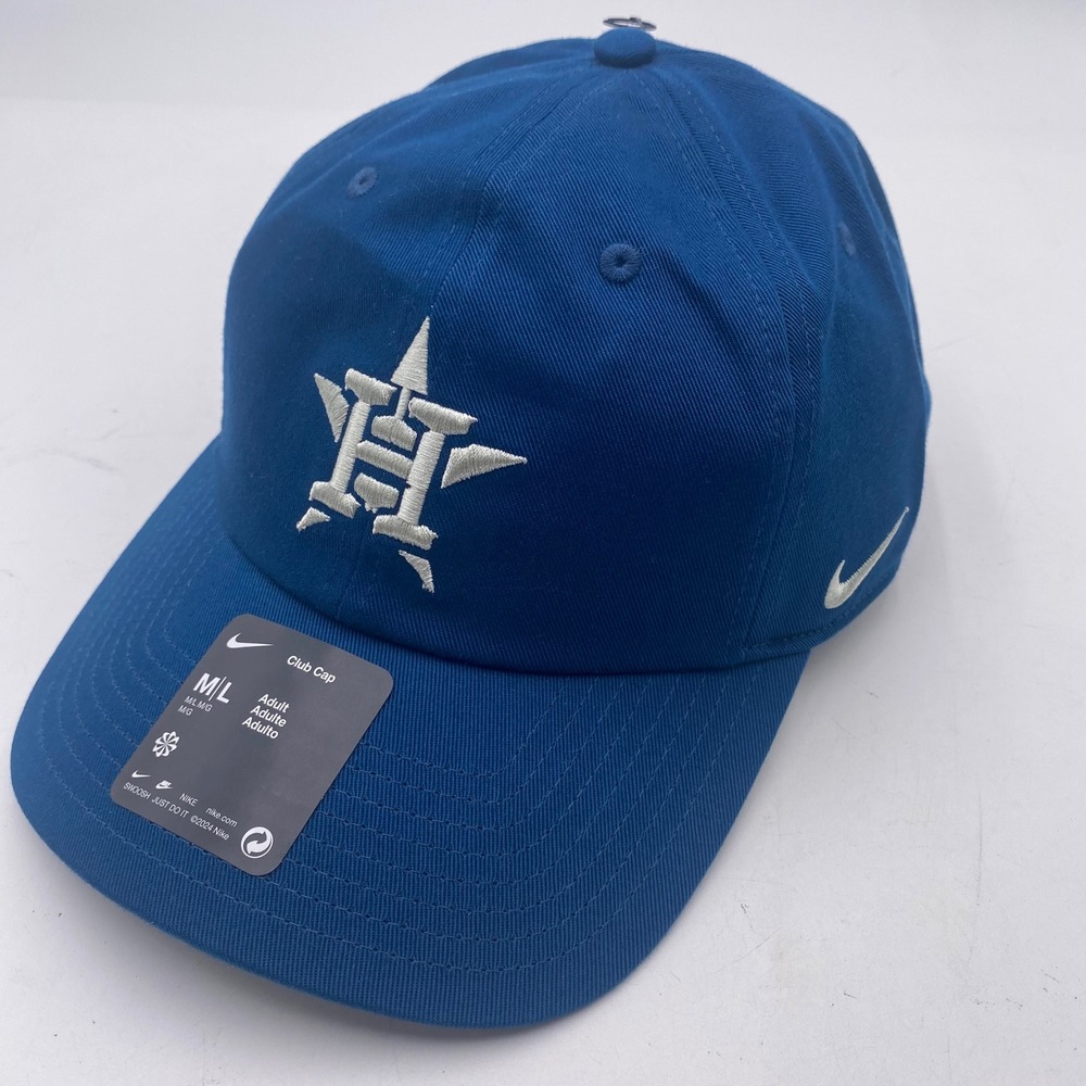 HOUSTON ASTROS Nike Club Cap Baseball Hat Mens M/L Blue Cotton MLB Logo New